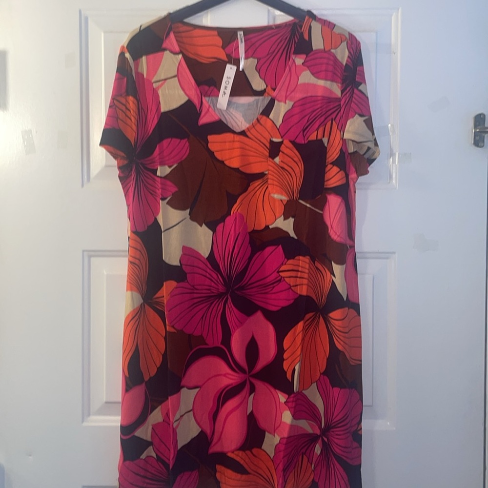 Vibrant Floral V-Neck Sleepshirt  by SOMA
